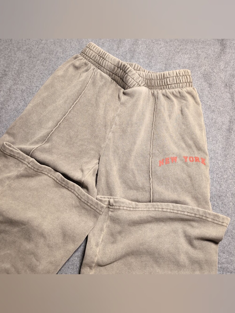 Fashion Nova "NEW YORK" Acid Wash Wide-Leg Sweatpants